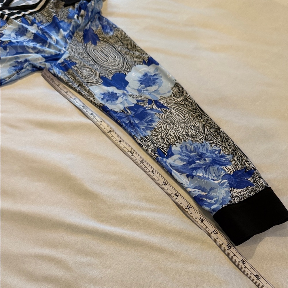Nygard Tunic Women’s Blue Floral Long Sleeve Top Blouse Size L - Picture 7 of 10